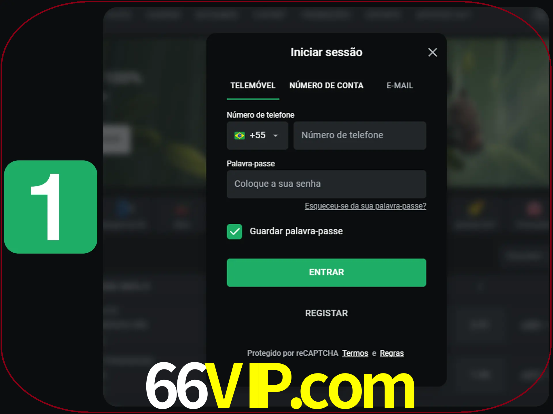 Clique no botão Entrar.